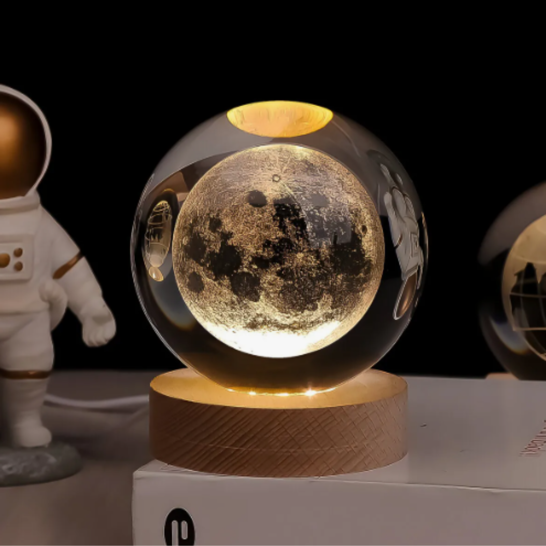 Lampara Luna Llena 3D Flotante