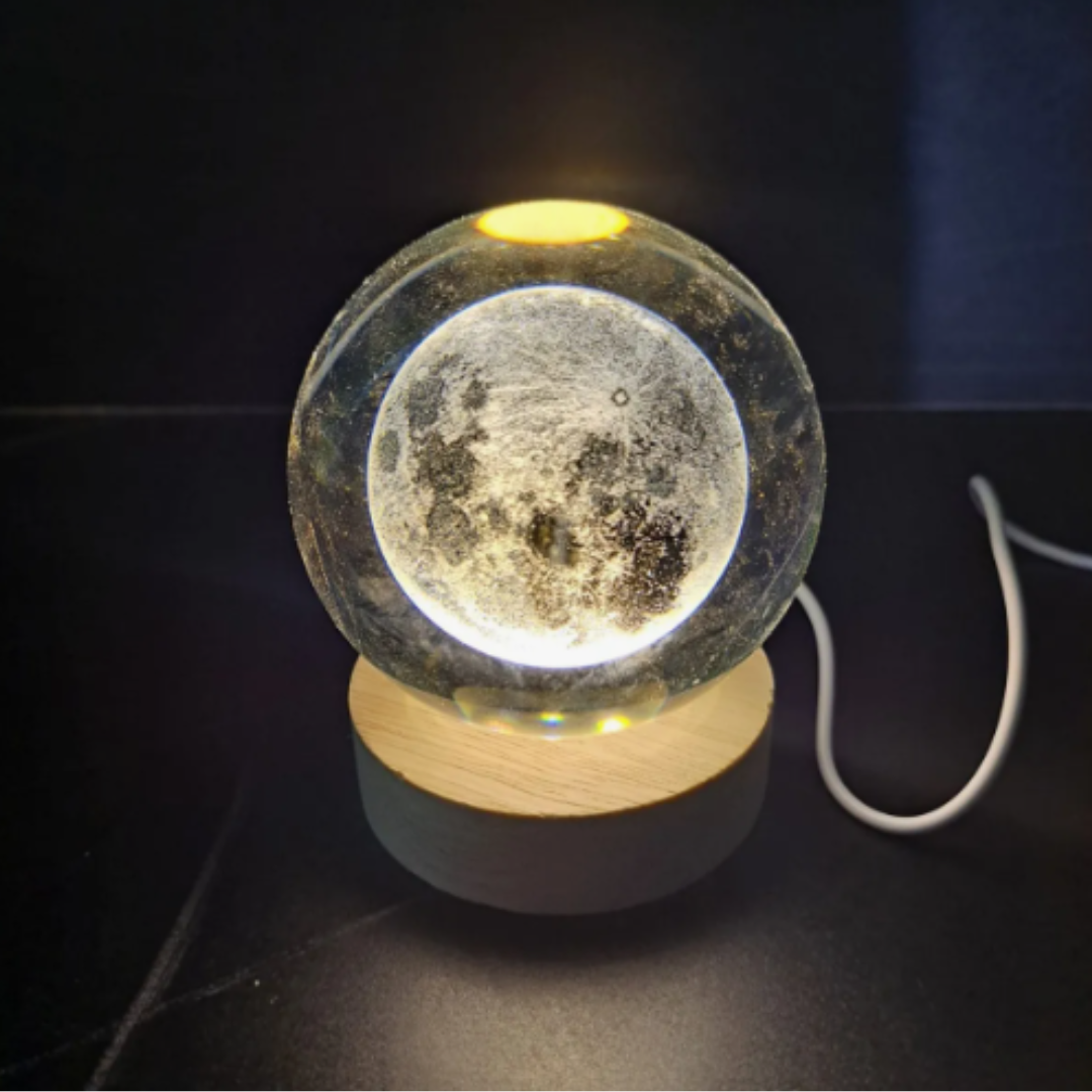 Lampara Luna Llena 3D Flotante